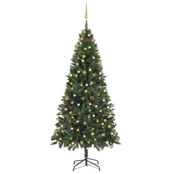 The Seasonal Aisle Lighted Artificial Cypress Christmas Tree Wayfair